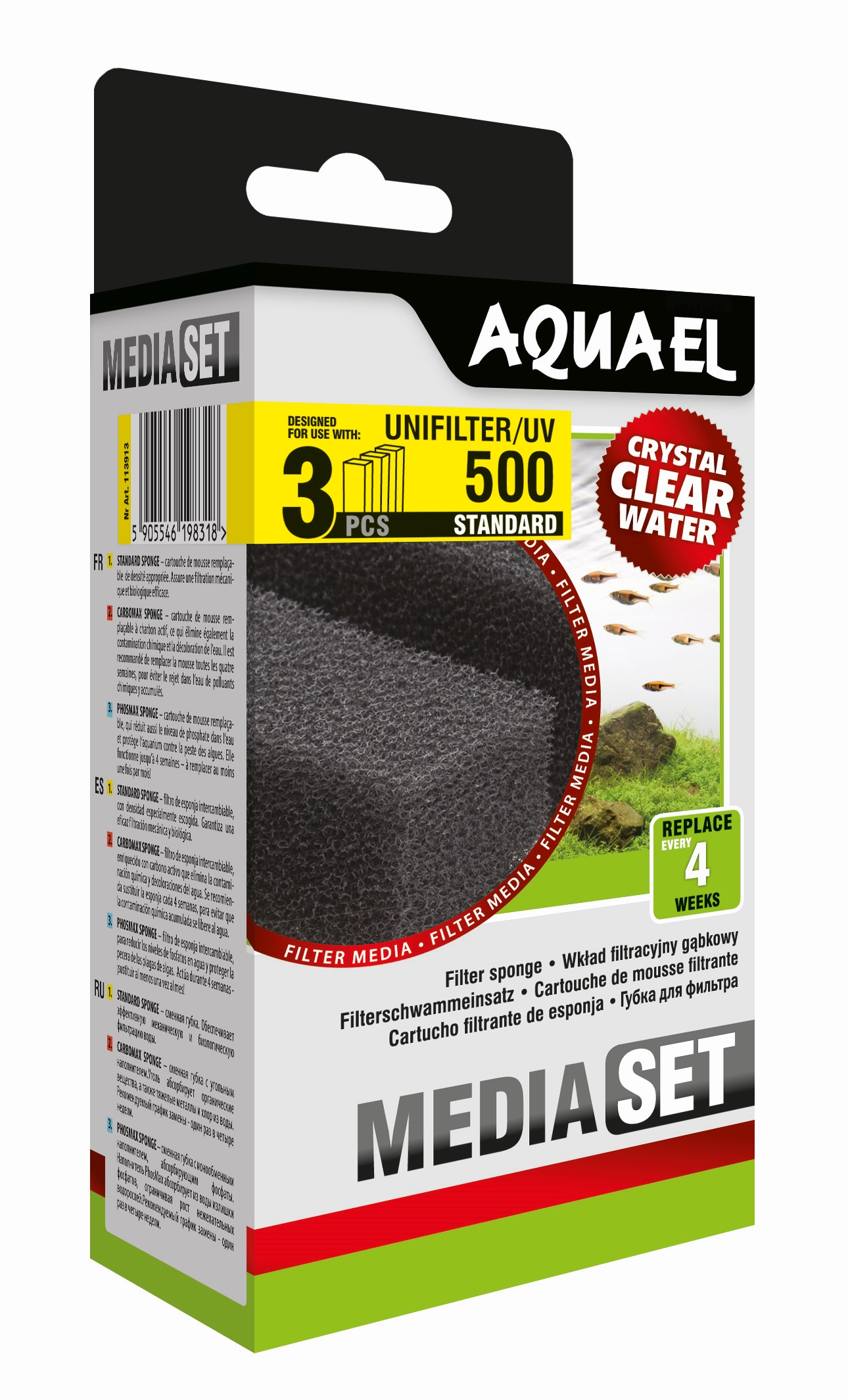 Aquael Filterschwamm UNIFILTER 500 (3 Stück)