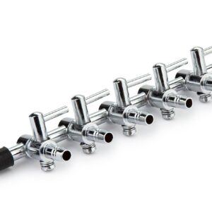 Happet Metall-Luftverteiler mit Ventilen 5-fach 1 Stück